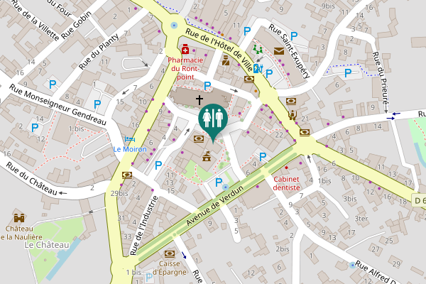 Map showing location of Avenue de Verdun 8 Toilet