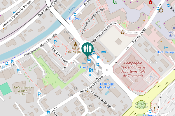 Map showing location of Avenue de Courmayeur 196 Toilet