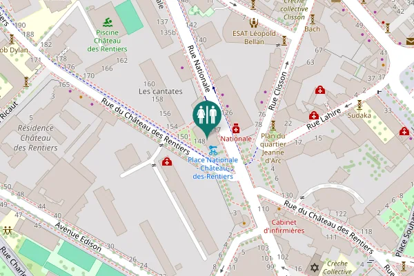 Map showing location of Rue du Château des Rentiers 146 Toilet