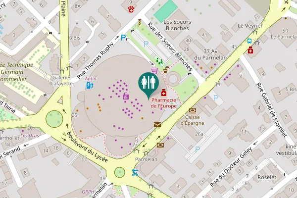 Map showing location of Avenue du Parmelan 25 Toilet