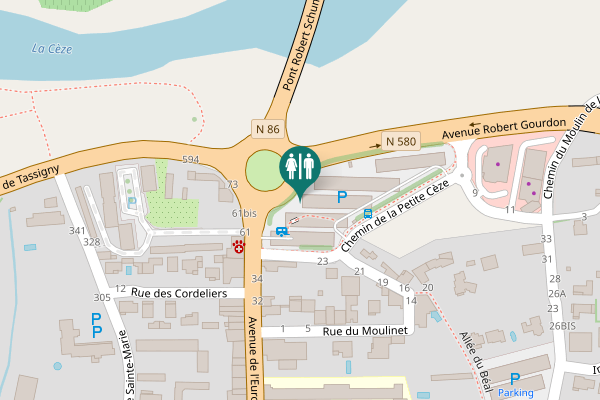 Map showing location of Rond-Point Jean Monnet Toilet
