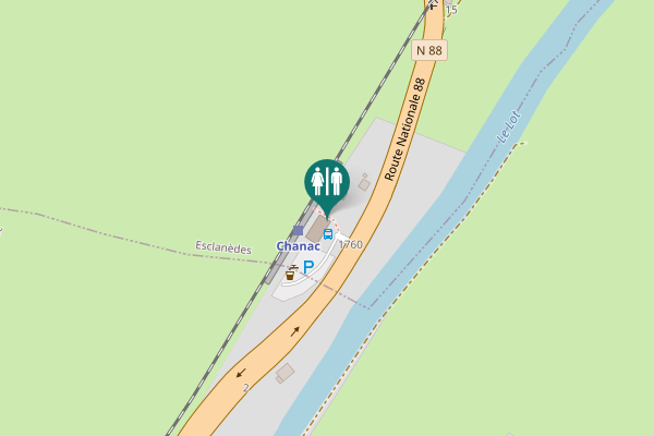 Map showing location of Route Nationale 88 1760 Toilet