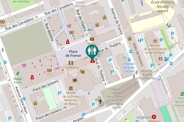 Map showing location of Maison de Santé