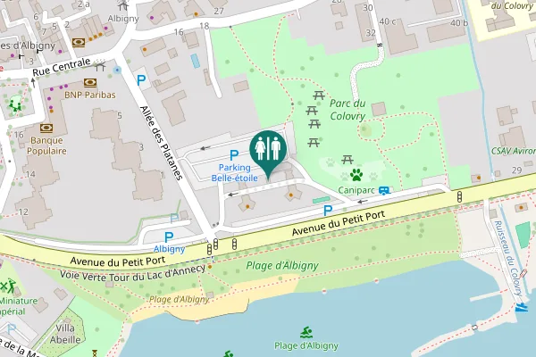 Map showing location of Avenue du Petit Port Toilet