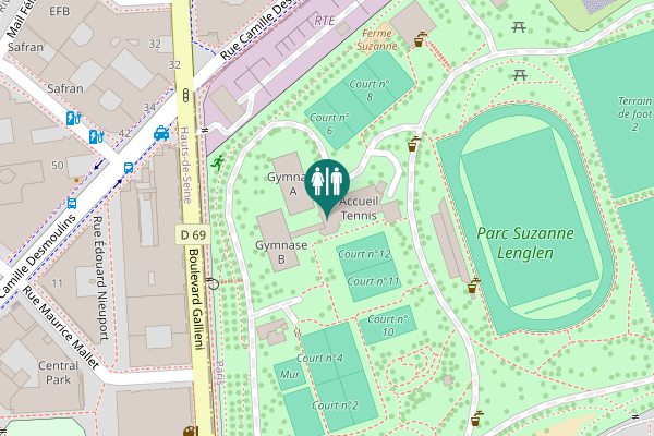 Map showing location of Boulevard Gallieni Toilet