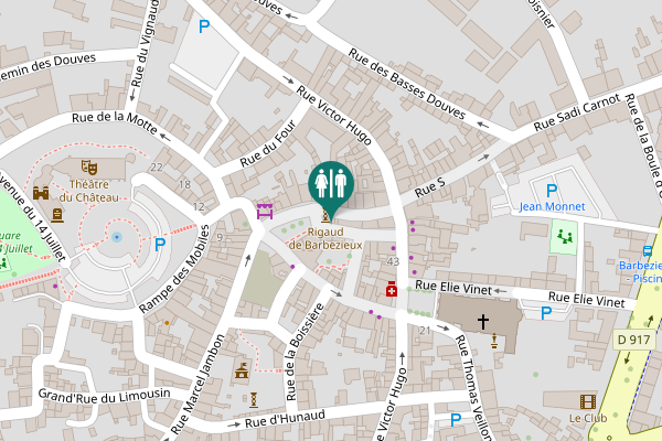 Map showing location of Rue du Minage Toilet