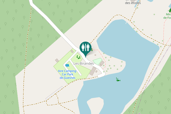 Map showing location of Guesnes Toilet