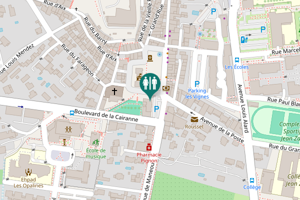 Map showing location of Place Paul Borde Toilet