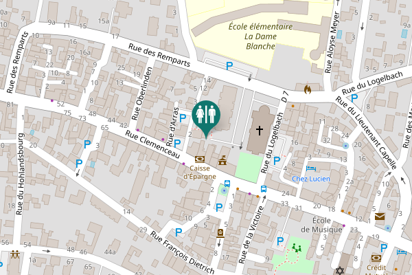Map showing location of Rue Clemenceau 34 Toilet