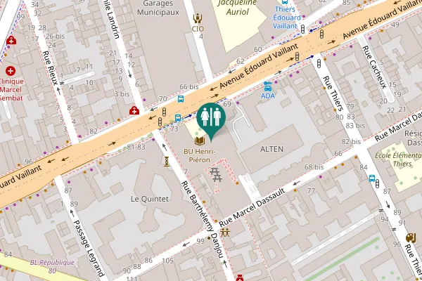 Map showing location of Avenue Édouard Vaillant 71 Toilet