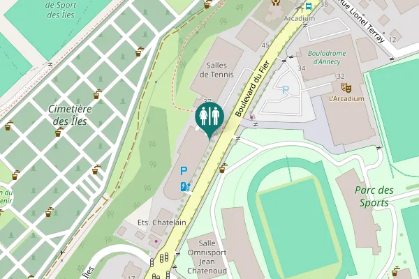 Map showing location of Boulevard du Fier 35 Toilet