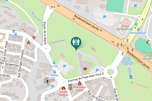 Map showing location of Avenue du Pape Jean Paul II 5 Toilet