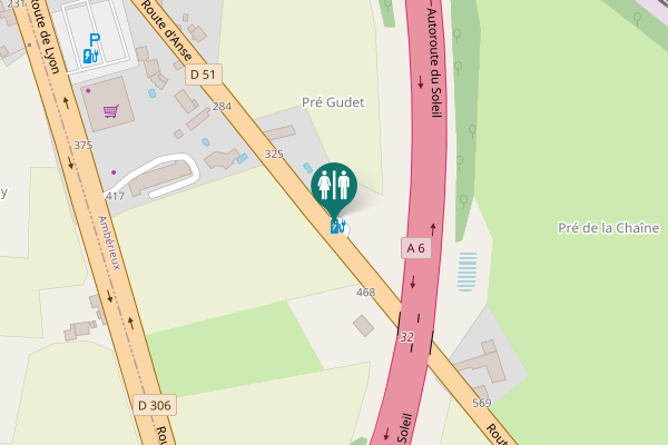 Map showing location of Route d'Anse Toilet