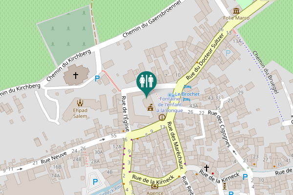 Map showing location of Place de l'Hôtel de Ville Toilet