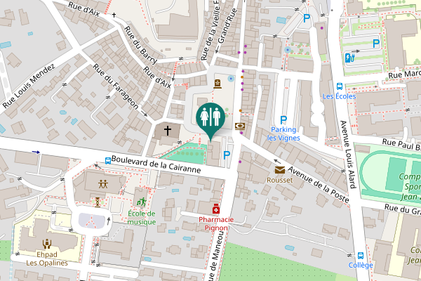 Map showing location of Place Paul Borde Toilet
