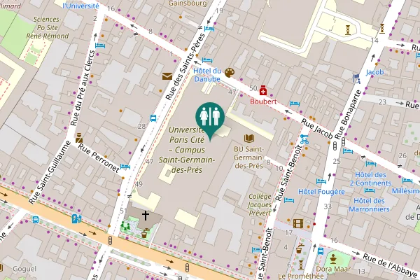 Map showing location of Rue Jacob 49 Toilet