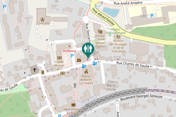 Map showing location of Rue Charles de Gaulle 40 Toilet