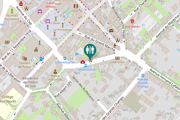 Map showing location of Boulevard Louis Lemelle 8 Toilet