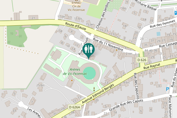 Map showing location of Rue de Tivoli Toilet
