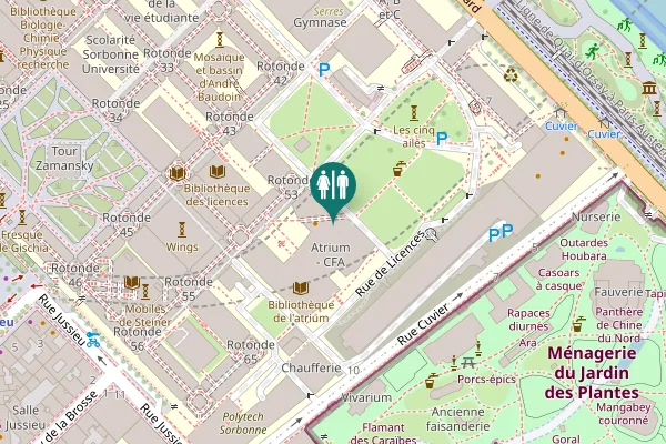 Map showing location of Place Jussieu 4 Toilet