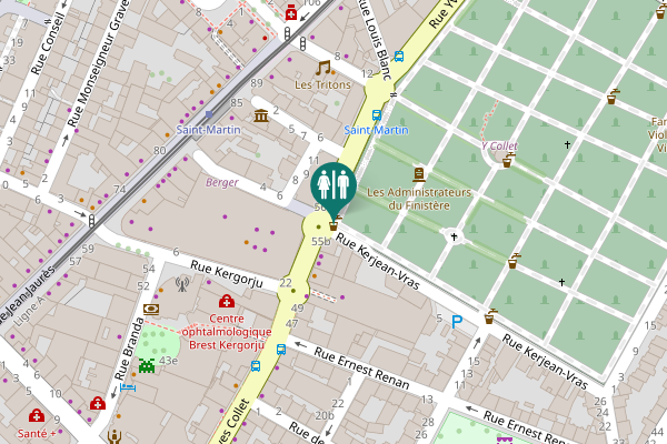 Map showing location of Rue Kerjean-Vras 1 Toilet