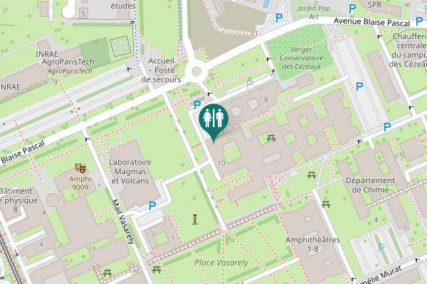 Map showing location of Avenue Blaise Pascal 10 Toilet
