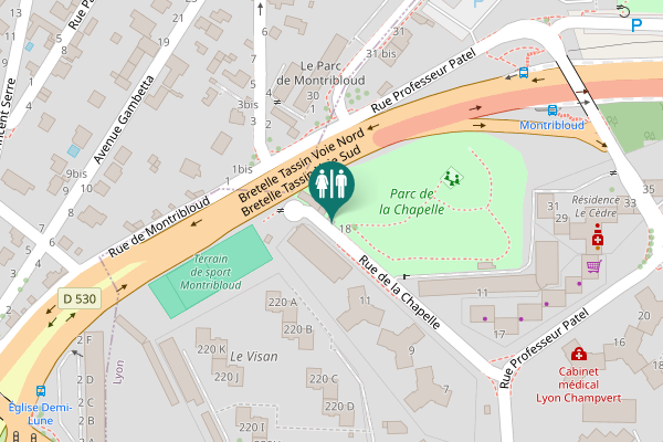 Map showing location of Rue de la Chapelle 18 Toilet
