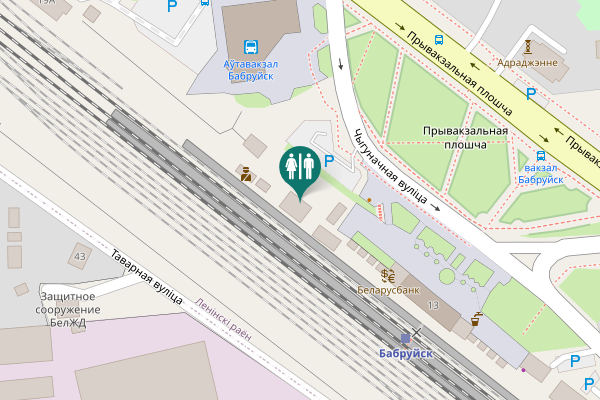 Map showing location of Babruysk Toilet