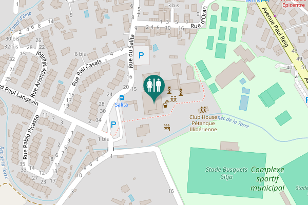 Map showing location of Rue du Salita 15 Toilet