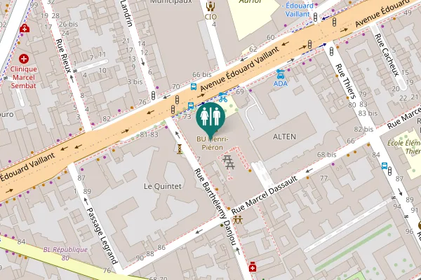 Map showing location of Avenue Édouard Vaillant 71 Toilet