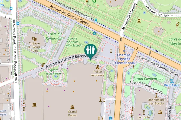 Map showing location of Avenue du Général-Eisenhower Toilet
