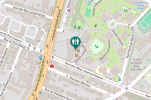 Map showing location of Avenue Aristide Briand 191 Toilet