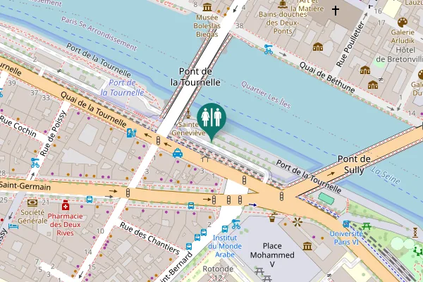 Map showing location of Port de la Tournelle Toilet