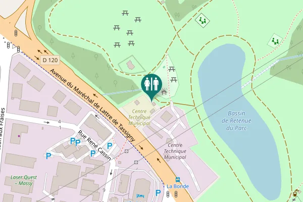 Map showing location of Allée Laurete da Fonseca Toilet