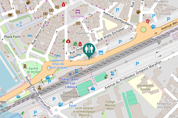 Map showing location of Boulevard du Commandant Passicot Toilet
