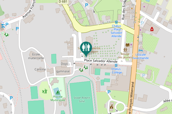 Map showing location of Place Salvador Allende Toilet