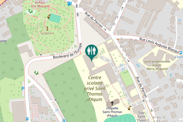 Map showing location of Oullins-Pierre-Bénite Toilet
