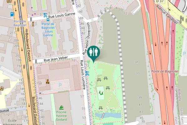 Map showing location of Rue Louis Lumière 72 Toilet