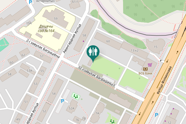 Map showing location of 2-і завулак Баграціёна Toilet