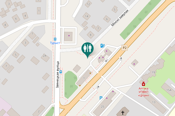 Map showing location of Мінскі завулак 8 Toilet