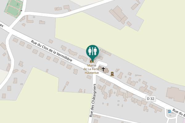 Map showing location of Place Jean Raoul Toilet