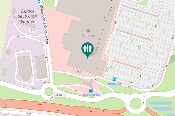 Map showing location of D 613 Toilet