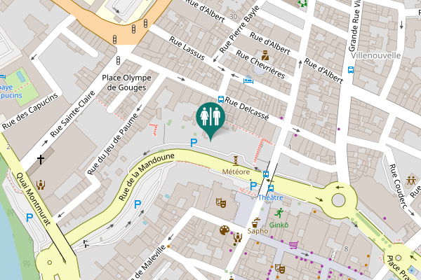 Map showing location of Espace P. Mendès France Toilet