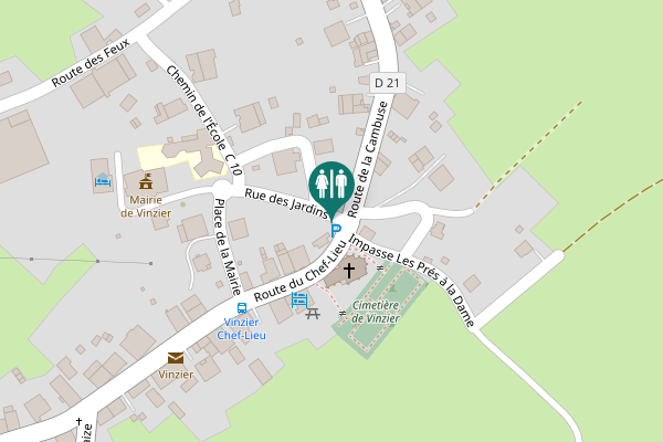 Map showing location of Rue des Jardins Toilet