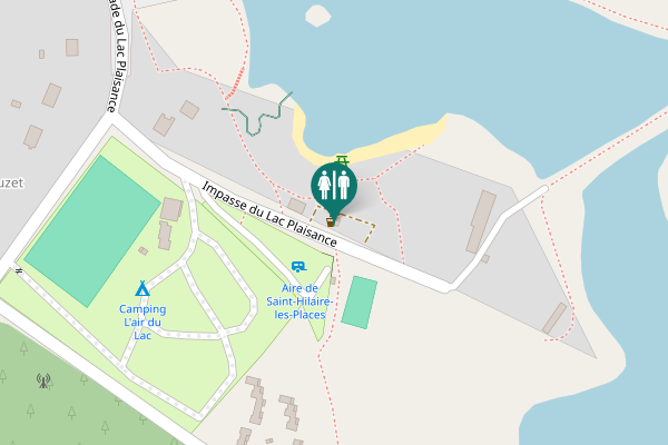 Map showing location of Impasse du Lac Plaisance Toilet