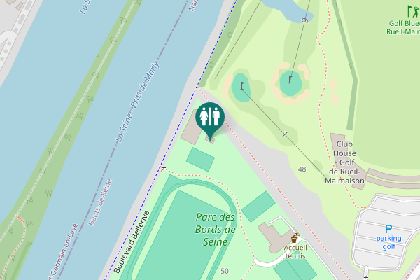 Map showing location of Boulevard Bellerive Toilet