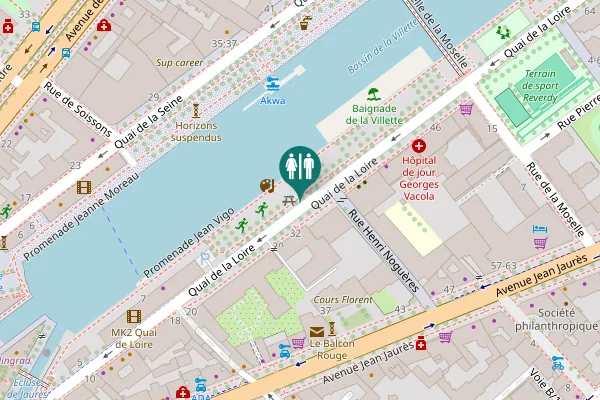 Map showing location of Quai de la Loire 34 Toilet