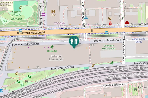 Map showing location of Boulevard Macdonald 157 Toilet