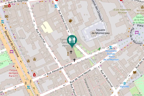 Map showing location of Rue Alexandre Dumas 79 Toilet