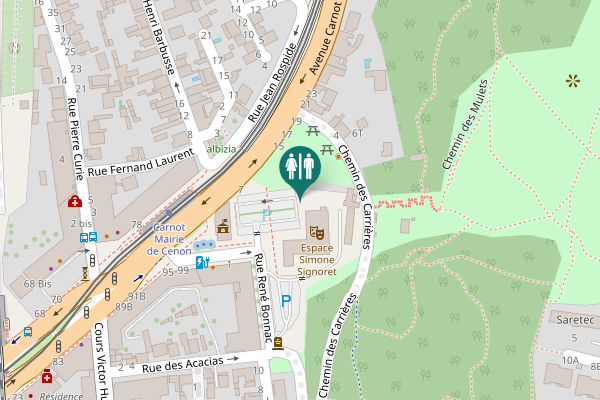 Map showing location of Rue René Bonnac Toilet